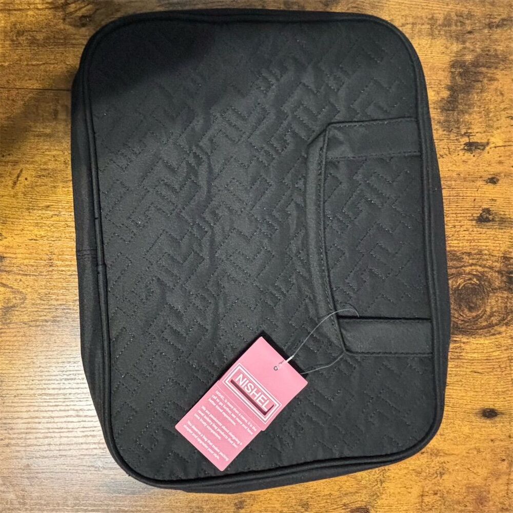 Nishel Large Hanging Travel Toiletry Bag Makeup Organizer Panther Black